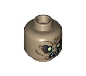 LEGO Dark Tan Goblin Minifigure Head (Recessed Solid Stud) (3626 / 13167)