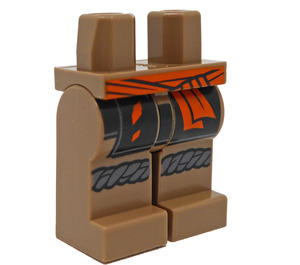 LEGO Dark Tan Hips and Legs with Orange Sash and Black Robe Ends (3815 / 81616)