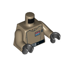 LEGO Mørk beige Imperial Officer med Mørk beige Uniform Minifigur Overkropp (973 / 76382)