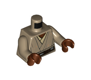 LEGO Mørkebrun Mace Windu med Open Mund Minifig Torso (973 / 76382)