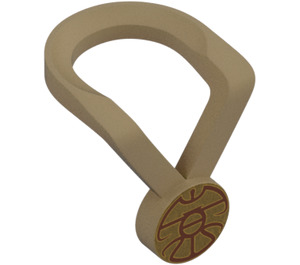 LEGO Dunkel Beige Medal mit Gold Medallion mit Dark Braun Lines (104924)