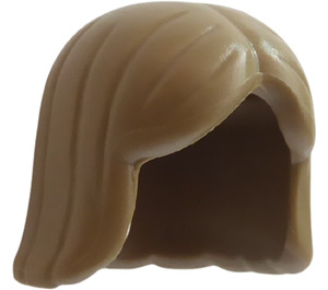 LEGO Dunkel Beige Mittellanges Haar mit Mittelscheitel (4530 / 96859)