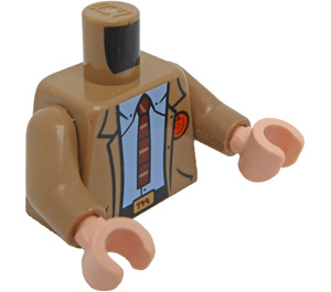 LEGO Mörk Gulbrun Minifigur Kropp med TVA Bricka och Buckle och 'VARIANT' på rygg (973)