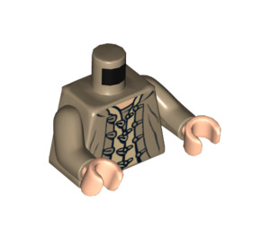 LEGO Donker zandbruin Minifiguur Torso met Vest en Jasje (Loop Knoppen) (973 / 76382)