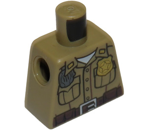 LEGO Donker zandbruin Minifiguur Torso zonder armen met Decoratie (973)