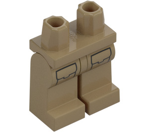 LEGO Mörk Gulbrun Minifigur Höfter och ben med Främre Pockets (3815 / 78312)