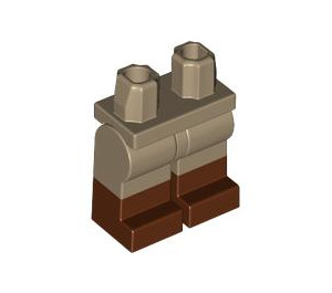 LEGO Donker Zandbruin Minifigure Heupen en benen met Reddish Brown Boots (21019 / 77601)