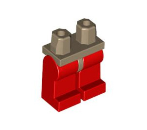 LEGO Mørkebrun Minifigur Hofter med Rød Ben (73200 / 88584)