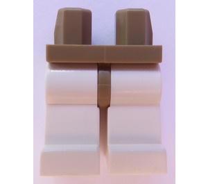 LEGO Dunkel Beige Minifigur Hüften mit Weiß Beine (73200 / 88584)