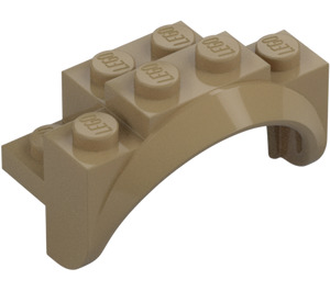 LEGO Tumma beige Lokasuoja Palikka 2 x 4 x 2 jossa Pyörä Kaari (35789)