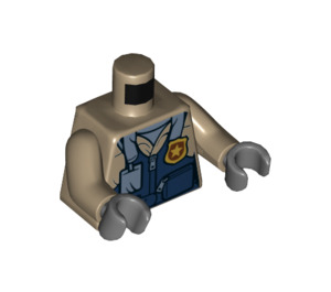 LEGO Mørkebrun Officer, Pilot Minifig Torso (973 / 76382)