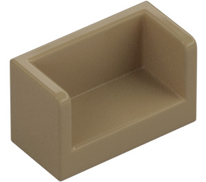 LEGO Beige scuro Pannello 1 x 2 x 1 con chiuso Angoli (23969 / 35391)