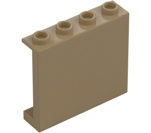 LEGO Tmavě žlutohnědá Panel 1 x 4 x 3 s bočními podpěrami, dutými cvočky (35323 / 60581)