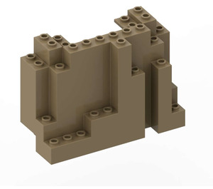 LEGO Dunkel Beige Paneel 4 x 10 x 6 Felsen Rectangular (6082)