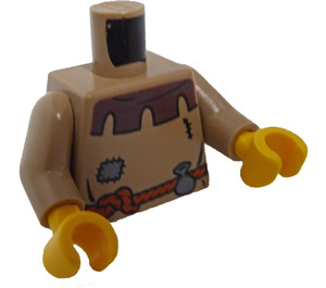 LEGO Tan foncé Peasant Torse avec Patch et Courroie Pouch (973 / 76382)