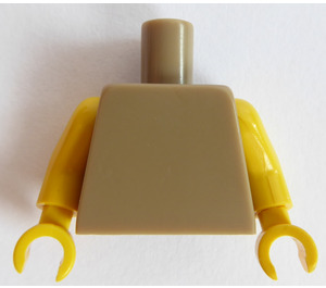 LEGO Dark Tan Plain Minifig Torso with Yellow Arms and Hands (73403 / 88585)