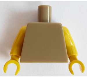LEGO Dark Tan Plain Minifig Torso with Yellow Arms and Hands (76382 / 88585)