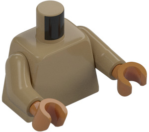 LEGO Dark Tan Plain Torso with Dark Tan Arms and Medium Dark Flesh Hands (973 / 76382)