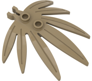 LEGO Beige scuro Pianta Foglie 6 x 5 Swordleaf con Clip (Spazio vuoto nella clip) (30239)