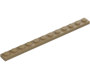 LEGO Mørk beige Plate 1 x 12 (60479)