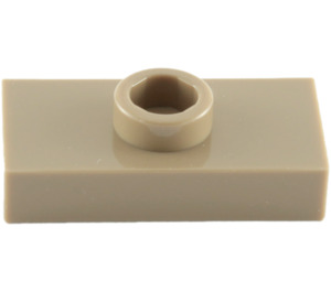 LEGO Tumma beige Levy 1 x 2 jossa 1 Nuppi (ilman Alapinnan uraa) (3794)