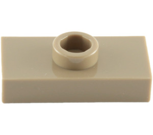 LEGO Dark Tan Plate 1 x 2 with 1 Stud (without Bottom Groove) (3794)