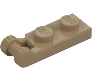 LEGO Tumma beige Levy 1 x 2 jossa Loppu Tanko Kahva (60478)