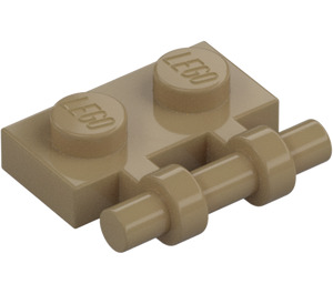 LEGO Tmavě žlutohnědá Deska 1 x 2 s Rukojeť (Otevřené konce) (2540)