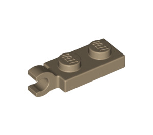LEGO Dark Tan Plate 1 x 2 with Horizontal Clip on End (42923 / 63868)