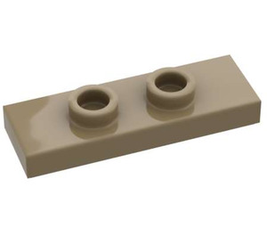 LEGO Dunkel Beige Platte 1 x 3 mit 2 Bolzen (34103)