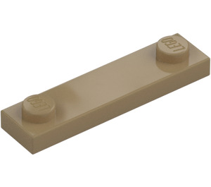 LEGO Dark Tan Plate 1 x 4 with Two Studs without Groove (92593)