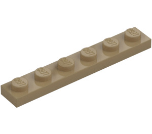 LEGO Dunkel Beige Platte 1 x 6 (3666)