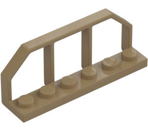 LEGO Dunkel Beige Platte 1 x 6 mit Zug Wagen Railings (6583 / 58494)