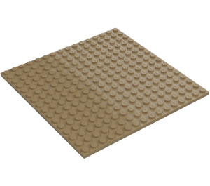 LEGO Dark Tan Plate 16 x 16 with Underside Ribs (91405)