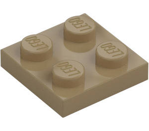 LEGO Donker zandbruin Plaat 2 x 2 (3022 / 94148)