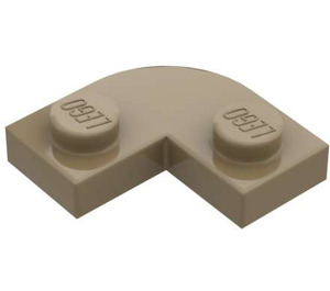 LEGO Tumma beige Levy 2 x 2 Pyöreä Kulma (79491)