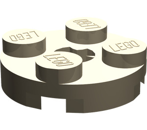 LEGO Dunkel Beige Platte 2 x 2 Runden mit Achse Loch (mit 'X'-Achsloch) (4032)