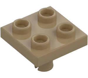 LEGO Dark Tan Plate 2 x 2 with Bottom Pin (No Holes) (2476 / 48241)