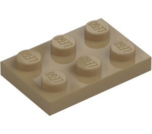 LEGO Mörk Gulbrun Platta 2 x 3 (3021)