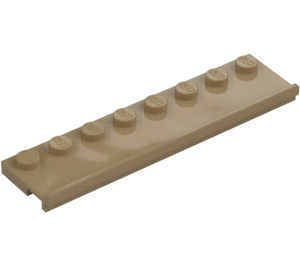 LEGO Dark Tan Plate 2 x 8 with Door Rail (30586)