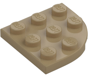 LEGO Mörk Gulbrun Platta 3 x 3 Runda Hörn (30357)