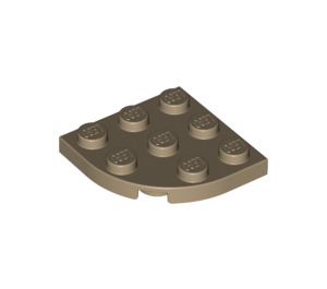 LEGO Dunkel Beige Platte 3 x 3 Runden Ecke (30357)
