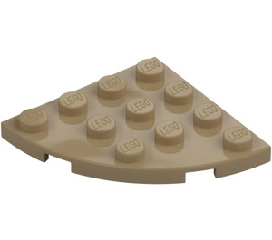 LEGO Mørk beige Plate 4 x 4 Rund Hjørne (30565)