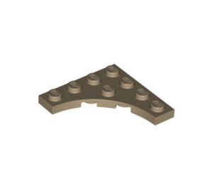 LEGO Dark Tan Plate 4 x 4 with Circular Cut Out (35044)