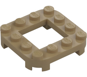 LEGO Dark Tan Plate 4 x 4 x 0.7 with Rounded Corners and 2 x 2 Open Center (79387)