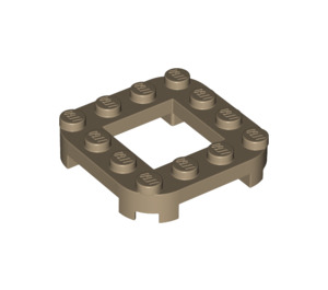 LEGO Tan foncé assiette 4 x 4 x 0.7 avec Coins arrondis et 2 x 2 Open Centre (79387)