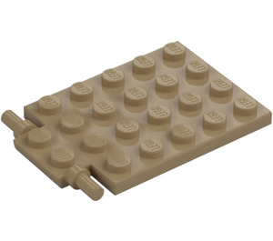 LEGO Dark Tan Plate 4 x 6 Trap Door Flat Hinge (92099)