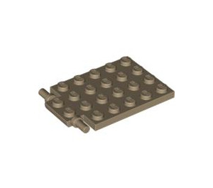 LEGO Dunkel Beige Platte 4 x 6 Trap Tür Flaches Scharnier (92099)