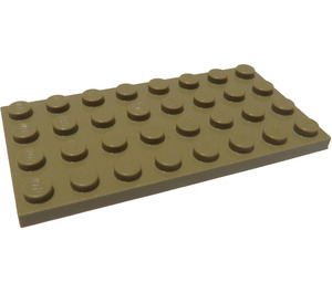 LEGO Mörk Gulbrun Platta 4 x 8 (3035)