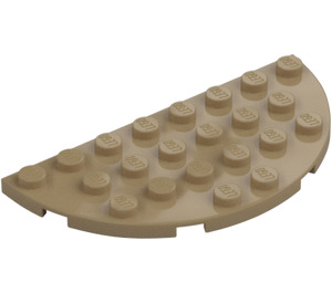 LEGO Tumma beige Levy 4 x 8 Pyöreä Puoli Ympyrä (22888)